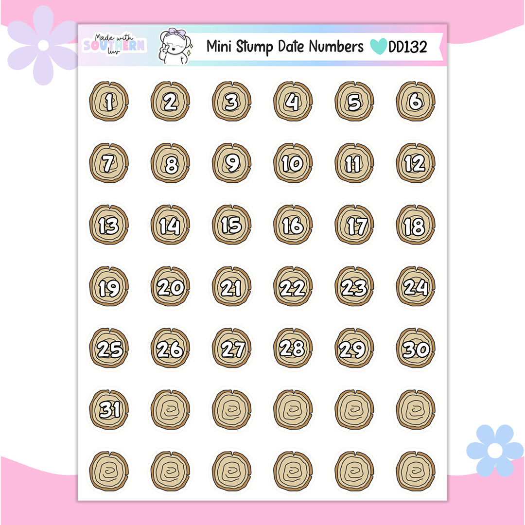 DD132 | MINI STUMP DATE NUMBERS