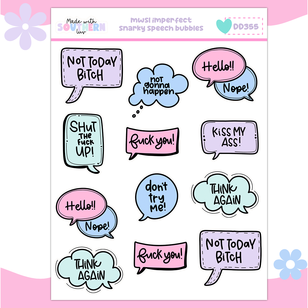DD355 | MWSL IMPERFECT SNARKY SPEECH BUBBLES