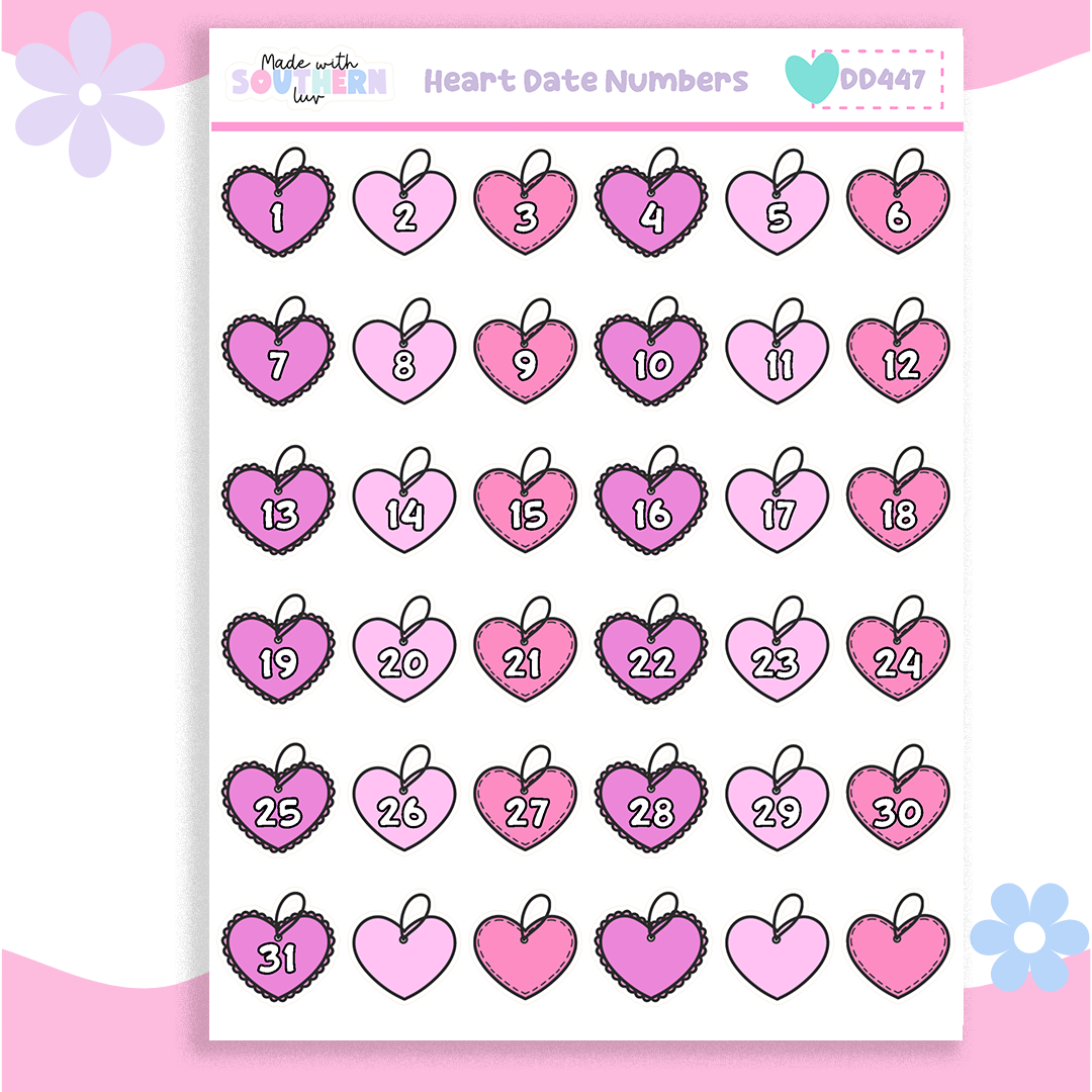 DD447 | HEART DATE NUMBERS