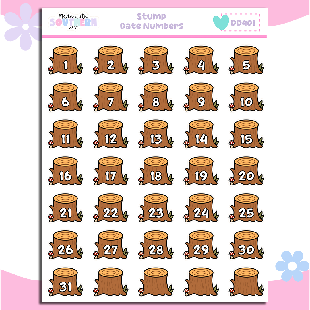 DD401 | STUMP DATE NUMBERS