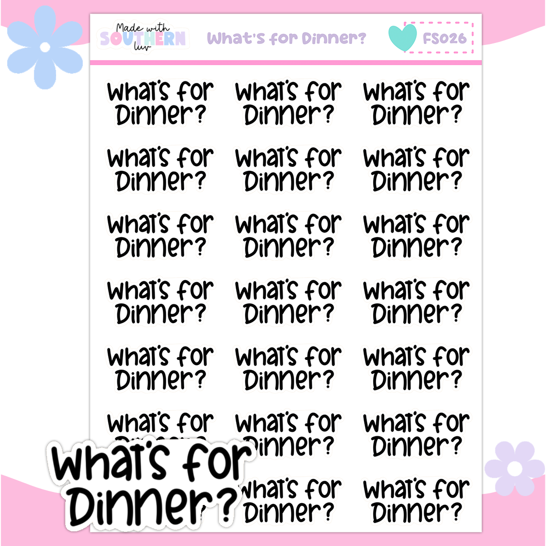 FS026 | WHAT'S FOR DINNER | FUNCTIONAL SCRIPT