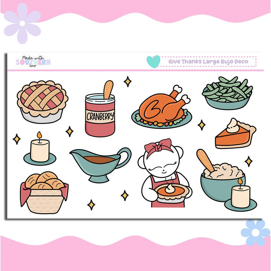 GIVE THANKS LARGE BUJO DECO