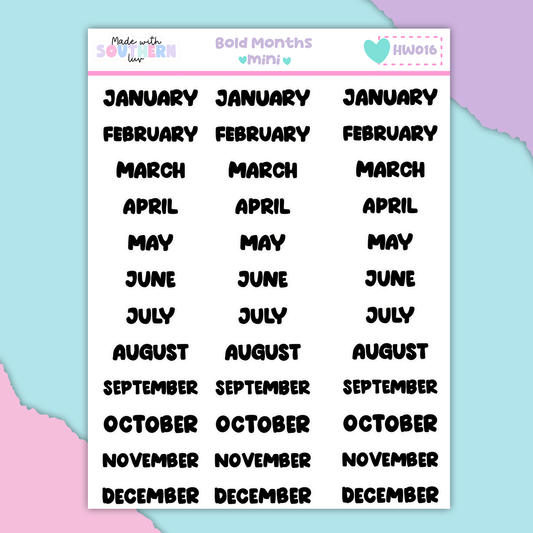 HW016 | BOLD MONTHS