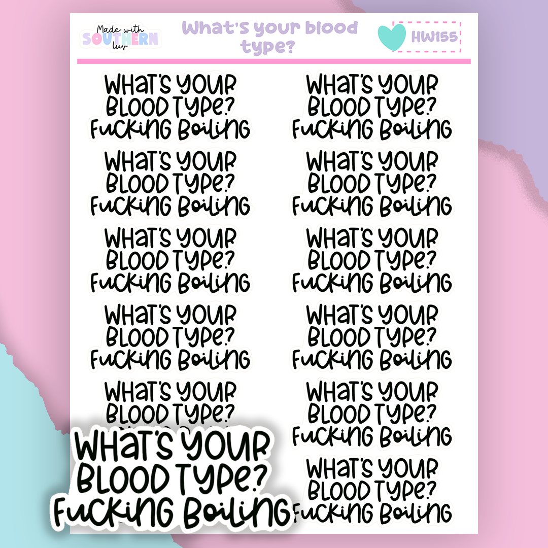 HW155 | WHAT'S YOUR BLOOD TYPE?