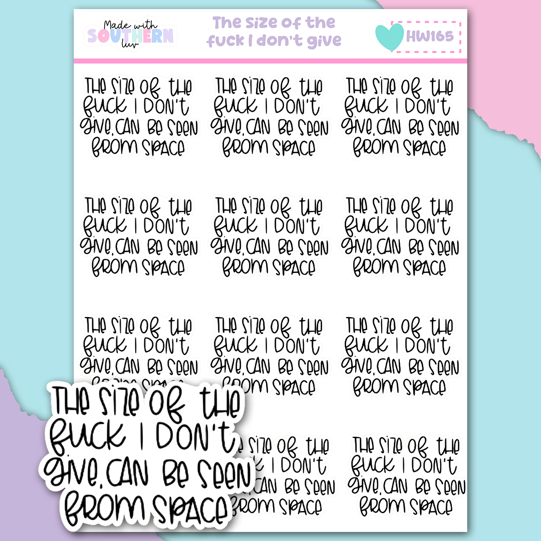 HW165 | THE SIZE OF THE FUCK I DON'T GIVE
