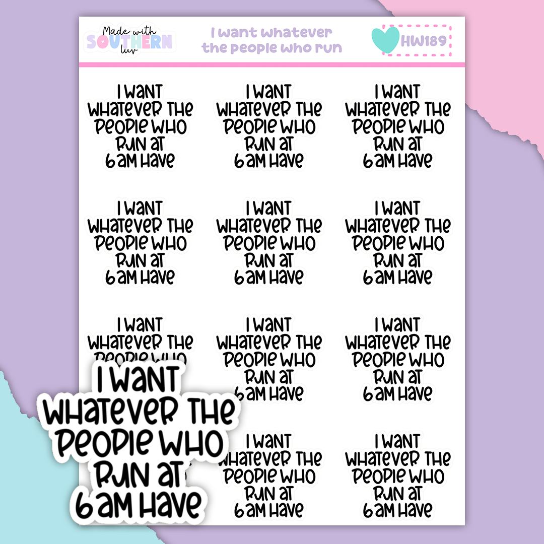 HW189 | I WANT WHATEVER THE PEOPLE WHO RUN