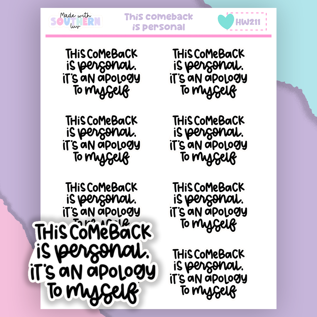 HW211 | THIS COMEBACK IS PERSONAL