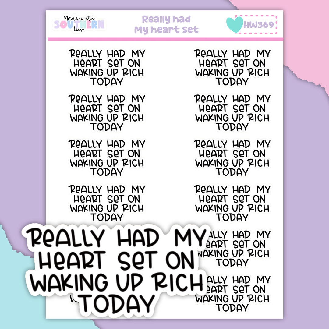 HW369 | REALLY HAD MY HEART SET ON
