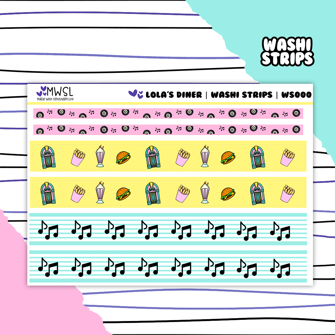 WS000 | LOLA'S DINER WASHI STRIPS