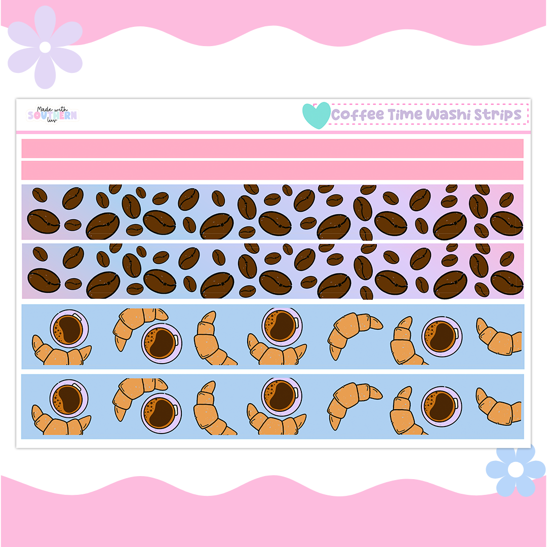 COFFEE TIME WASHI STRIPS