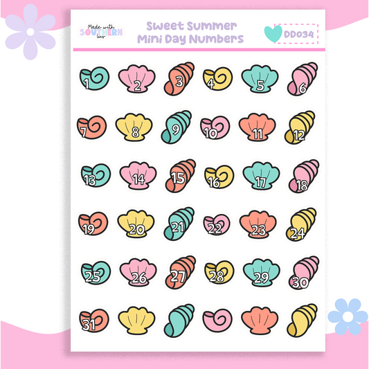 DD034 | SWEET SUMMER | MINI DATE NUMBERS