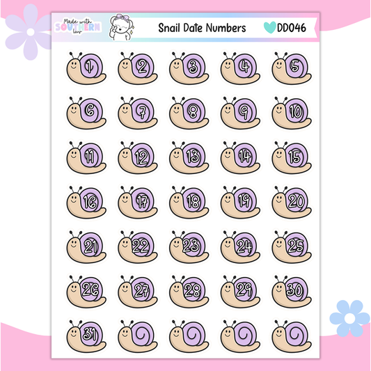 DD046 | SNAIL DATE NUMBERS