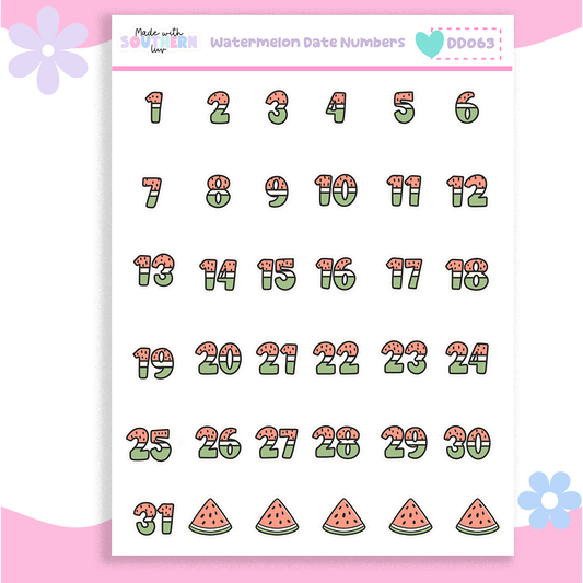 DD063 | WATERMELON DATE NUMBERS