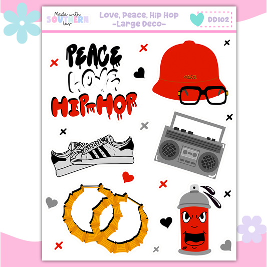 DD102 | LOVE PEACE HIP HOP LARGE DECO