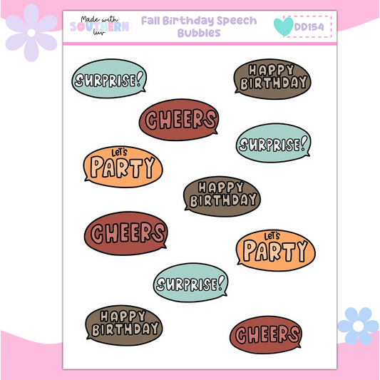 DD154 | FALL BIRTHDAY SPEECH BUBBLES