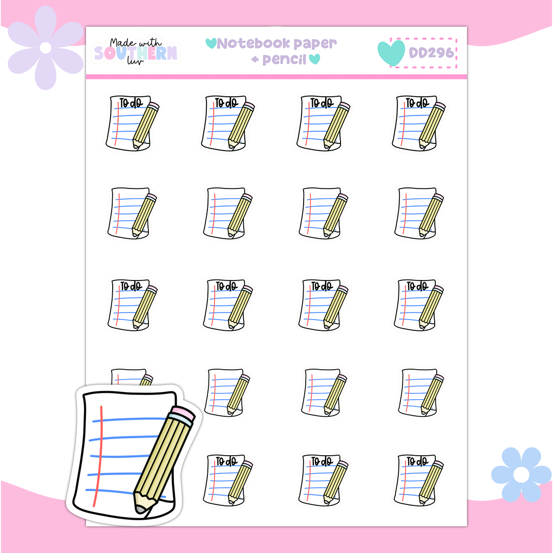 DD296 | NOTEBOOK PAPER + PENCIL