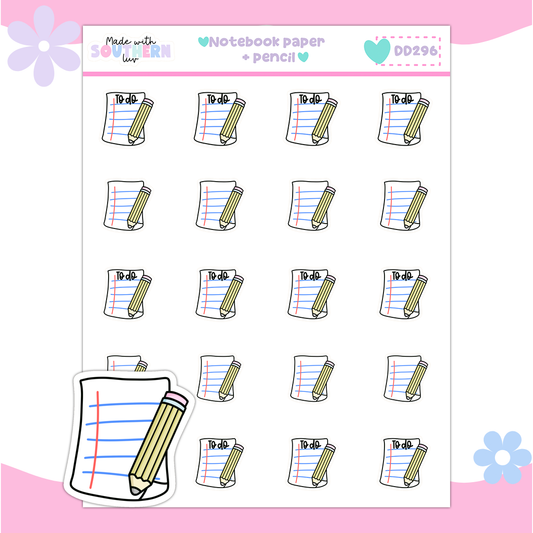 DD296 | NOTEBOOK PAPER + PENCIL