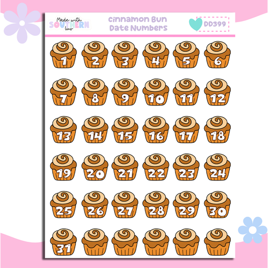 DD399 | CINNAMON BUN DATE NUMBERS