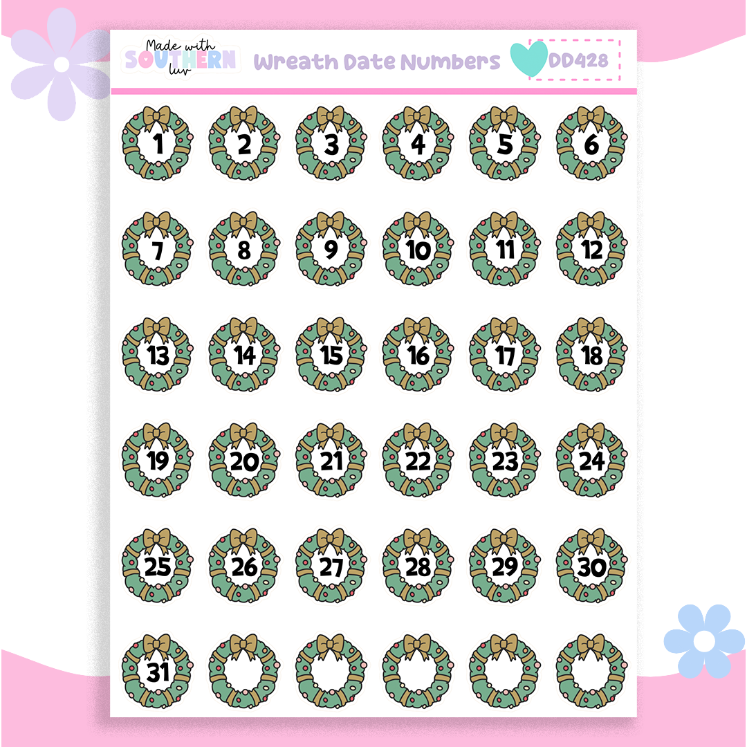 DD428 | WREATH DATE NUMBERS