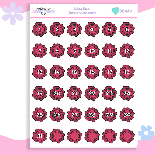 DD445 | WAX SEAL DATE NUMBERS