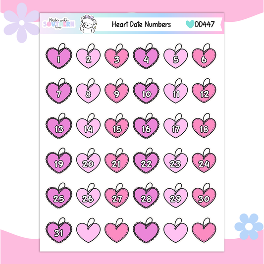 DD447 | HEART DATE NUMBERS