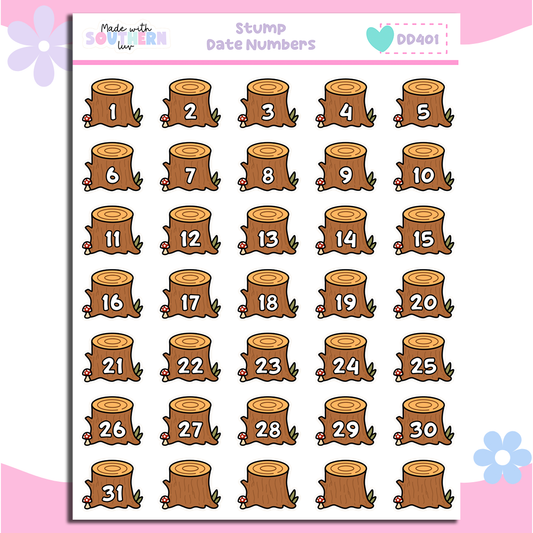 DD401 | STUMP DATE NUMBERS