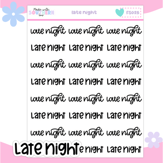 FS025 | LATE NIGHT - FUNCTIONAL SCRIPT
