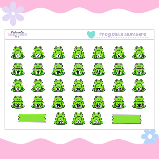 FROG DATE NUMBERS
