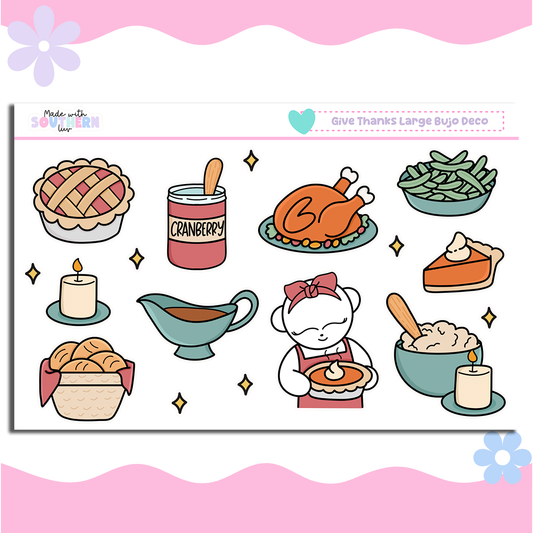 GIVE THANKS LARGE BUJO DECO