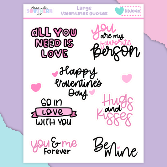 HW040 | LARGE VALENTINES QUOTES