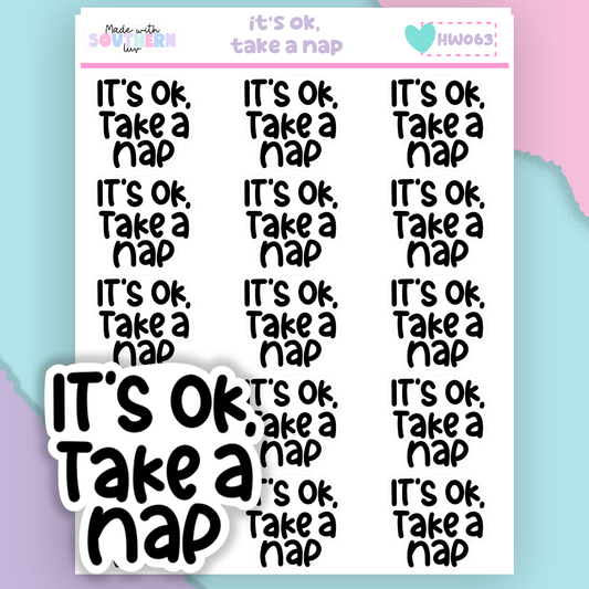 HW063 | IT'S OK, TAKE A NAP