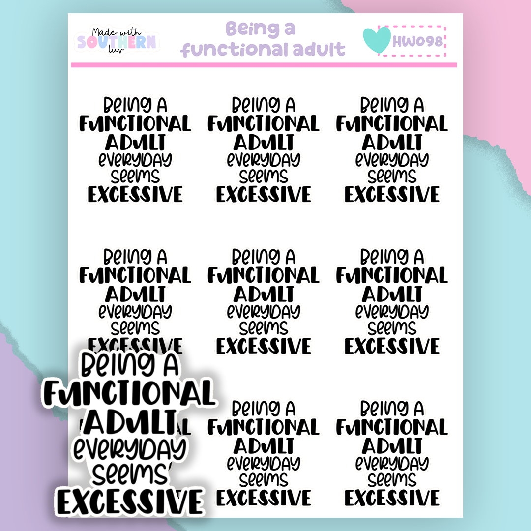 HW098 | BEING A FUNCTIONAL ADULT