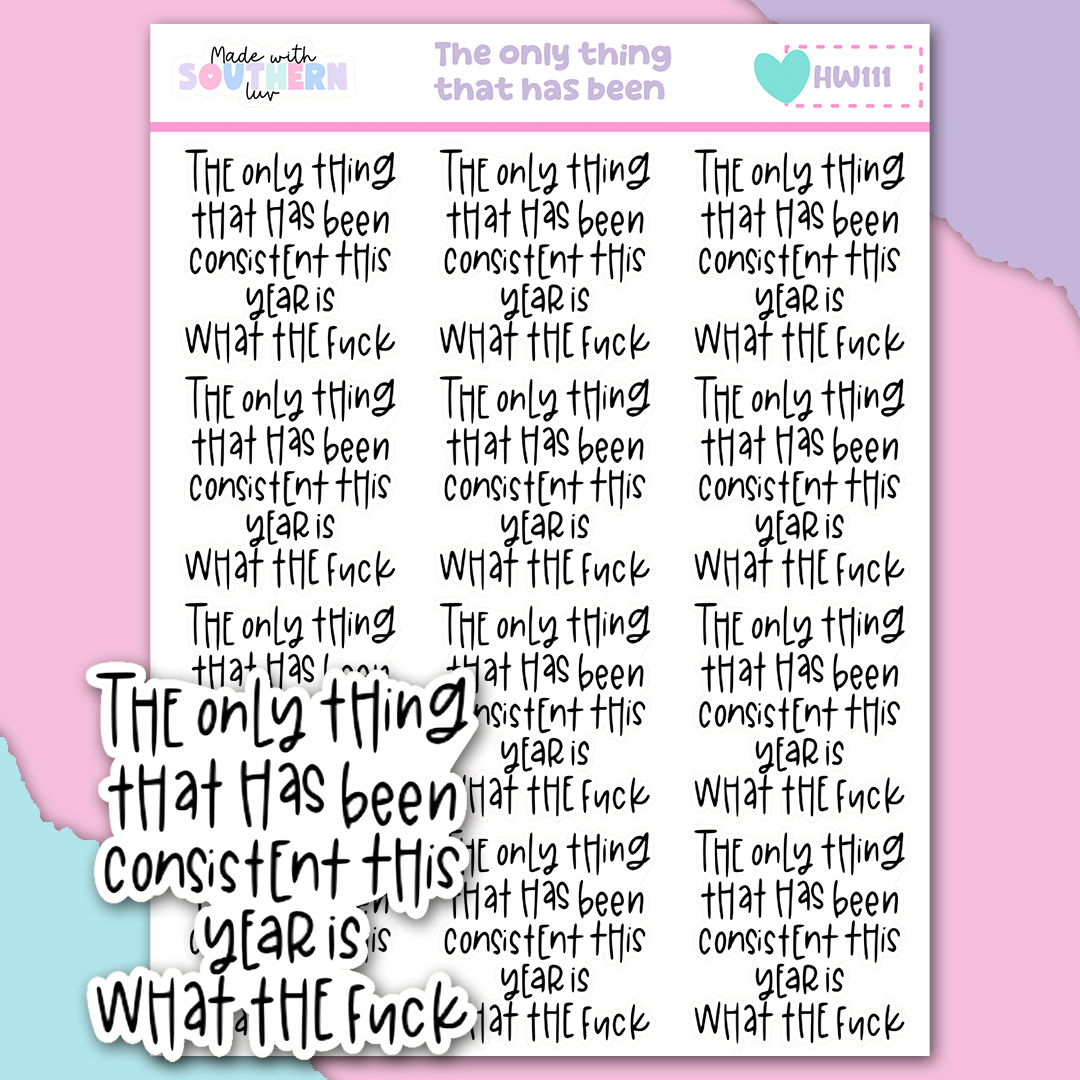 HW111 | THE ONLY THING THAT HAS BEEN