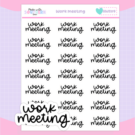 HW209 | WORKING MEETING