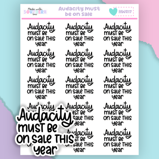 HW217 | AUDACITY MUST BE ON SALE