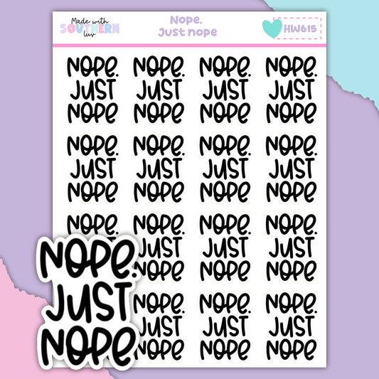 HW615 | NOPE. JUST NOPE.