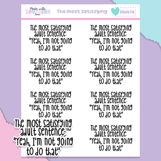 HW678 | THE MOST SATISFYING