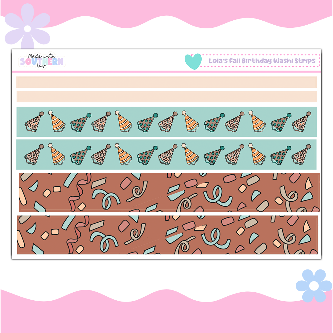 LOLA'S FALL BIRTHDAY WASHI STRIPS