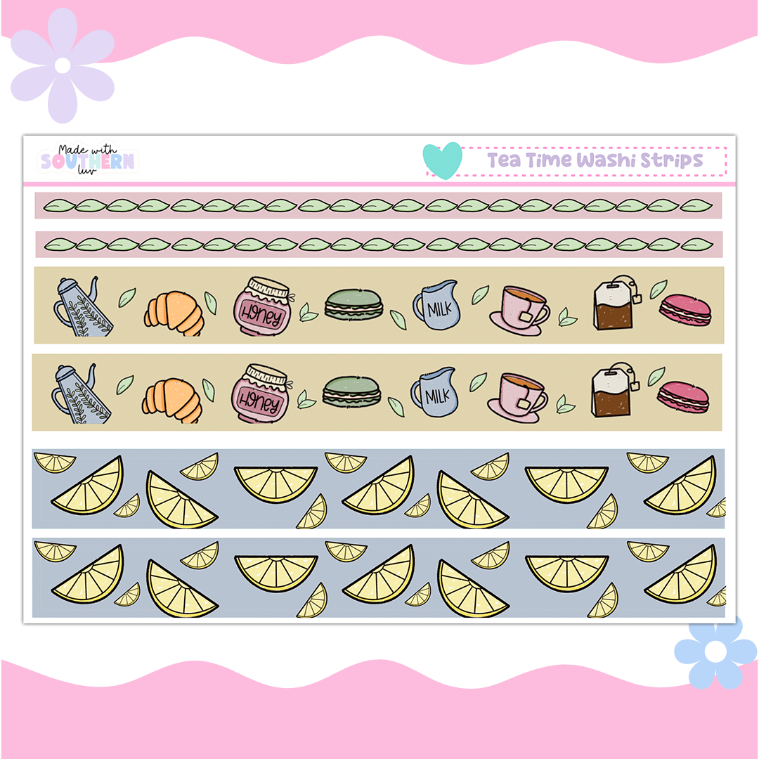 TEA TIME WASHI STRIPS