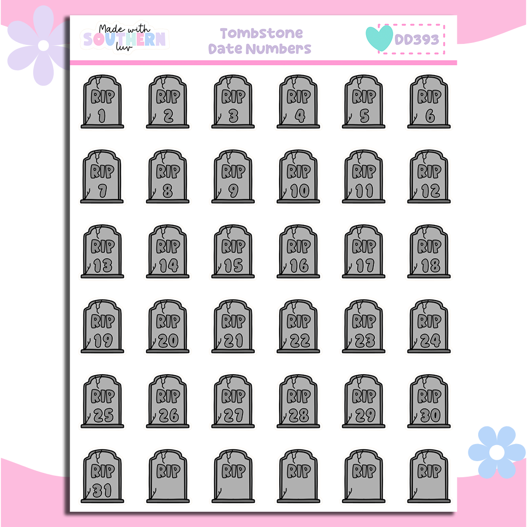 DD393 | TOMBSTONE DATE NUMBERS