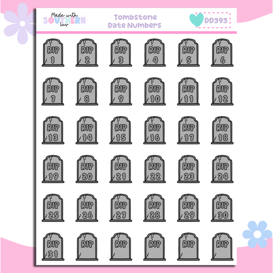 DD393 | TOMBSTONE DATE NUMBERS