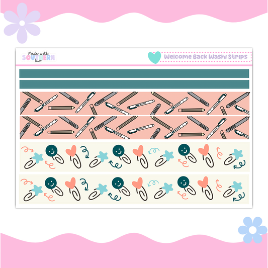 WELCOME BACK WASHI STRIPS