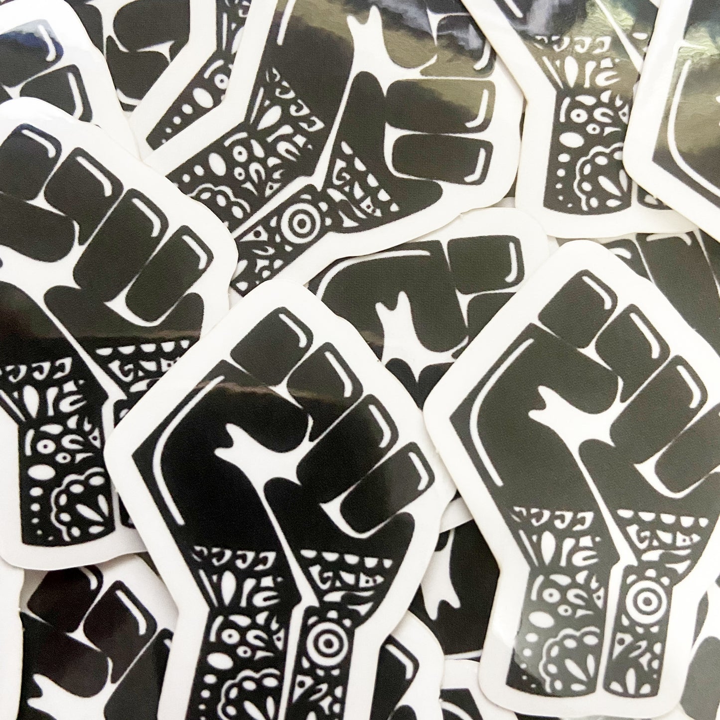 BLACK LIVES MATTER FIST CLEAR VINYL STICKER - OOPS